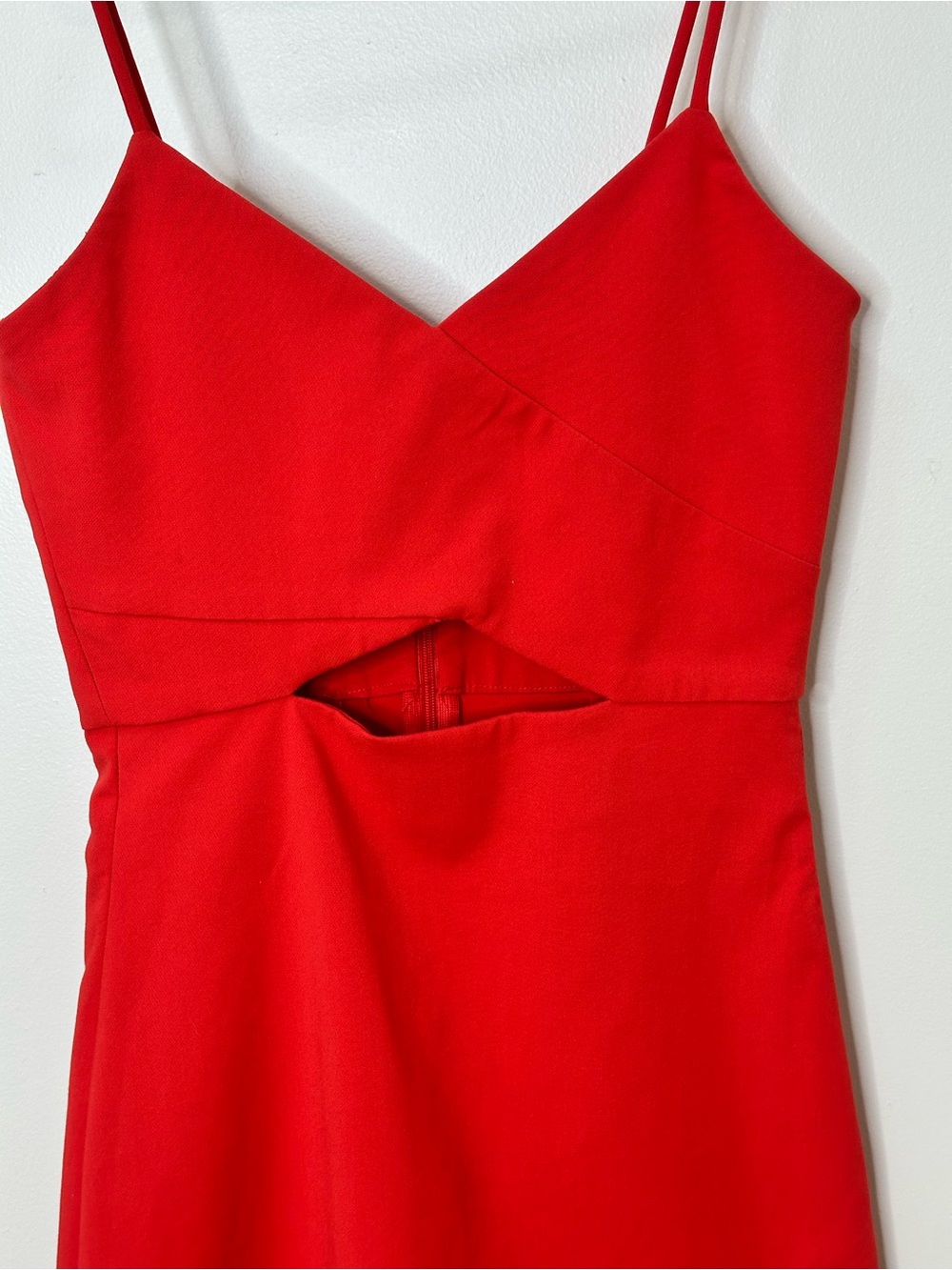 Zara Red Cut Out Mini Dress XS Strappy Bodycon Party Dress - Picture 3 of 5